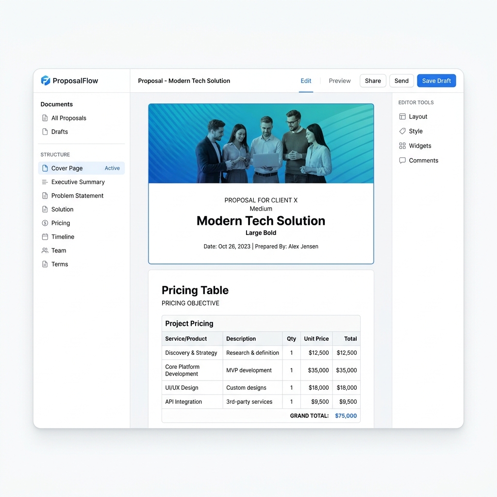 Interactive Proposals Mockup